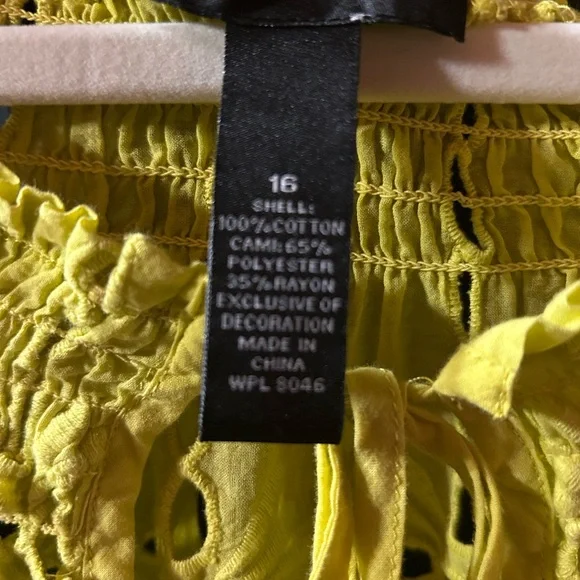 INC International Concepts Lemon Yellow Eyelet tunic and matching tank top - 16 - Picture 3 of 6